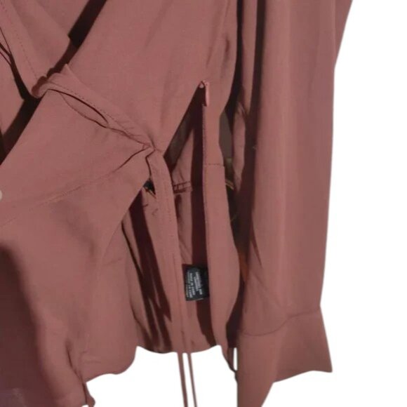 Le Château Women’s Blouse Rust Brown Wrap Front Long Sleeve Top Size M - Picture 4 of 8